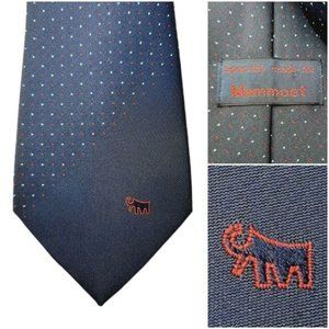 MAMMOET Rare Vintage Embroidered Woolly Mammoth Navy Blue Men's Necktie